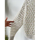 Sweater calado blanco. Talla: XS grande 4