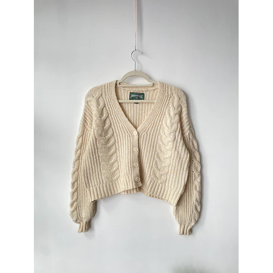 Cardigan crema. Talla: XS oversized 