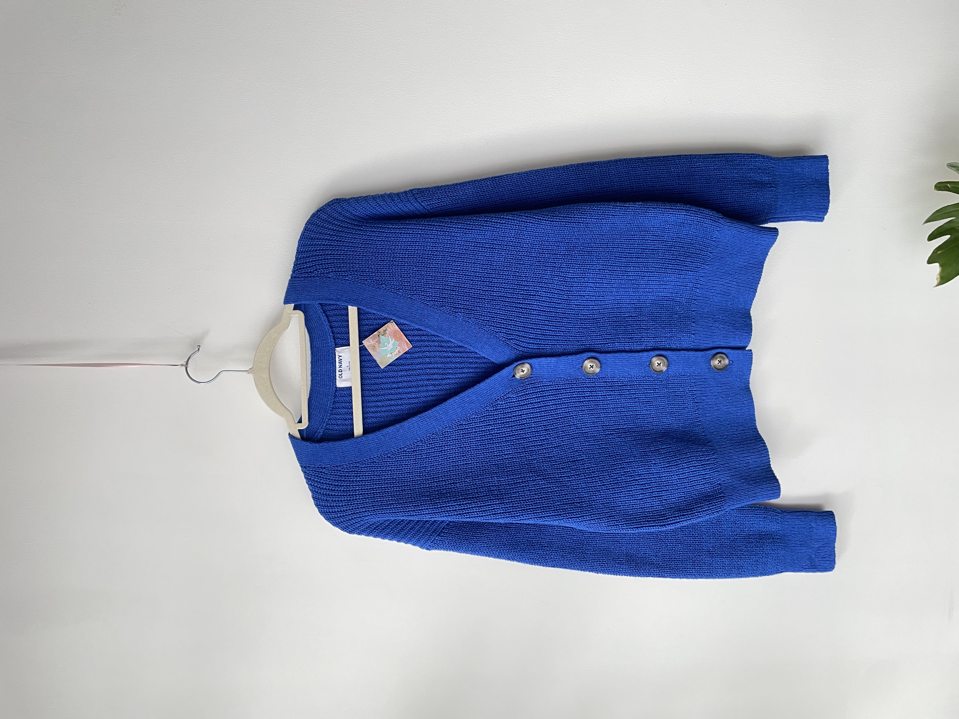 Cardigan azul algodón. Talla: S grande (M) 1