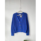 Cardigan azul algodón. Talla: S grande (M) 1