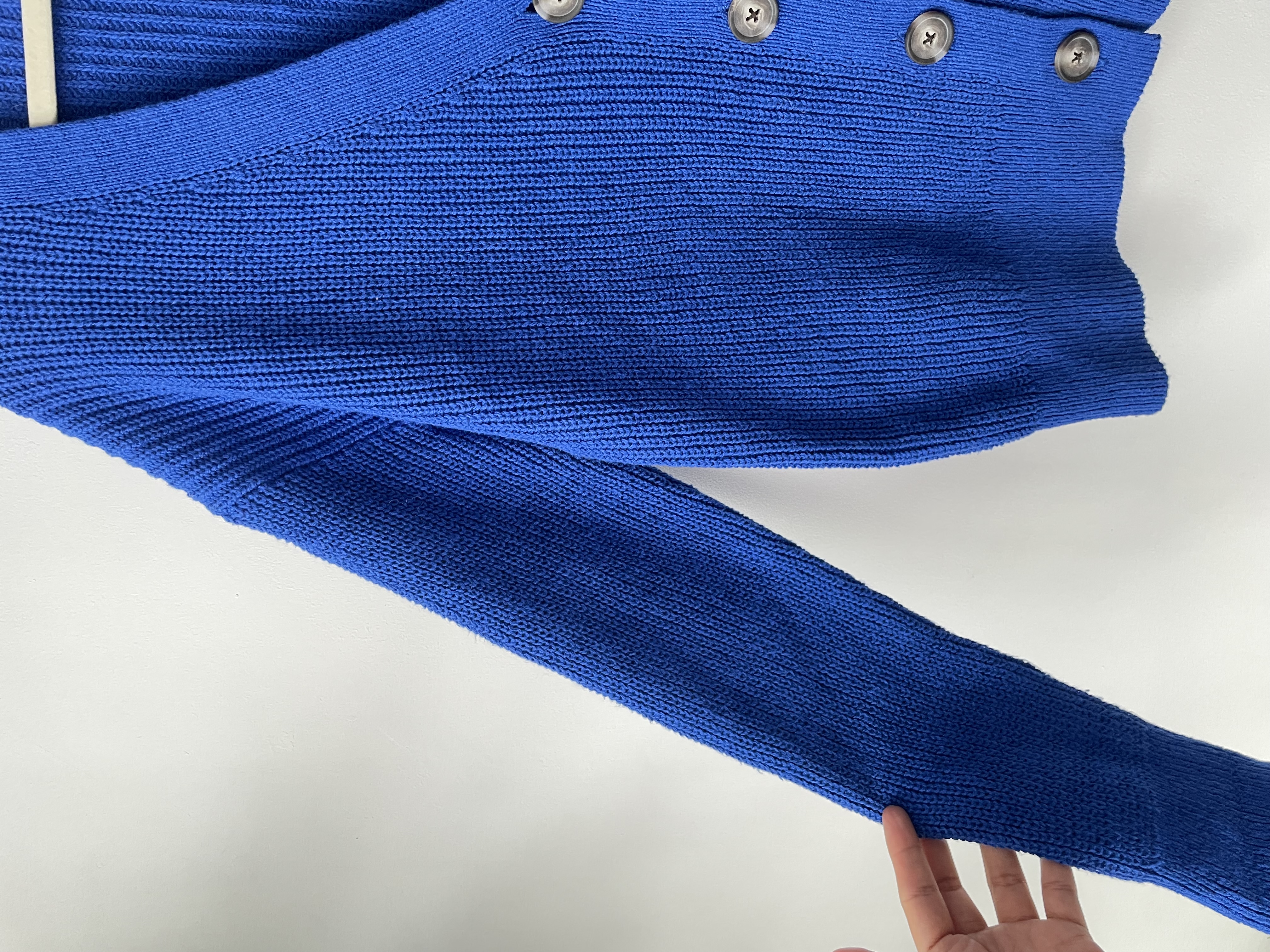 Cardigan azul algodón. Talla: S grande (M) 2