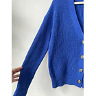 Cardigan azul algodón. Talla: S grande (M) 2