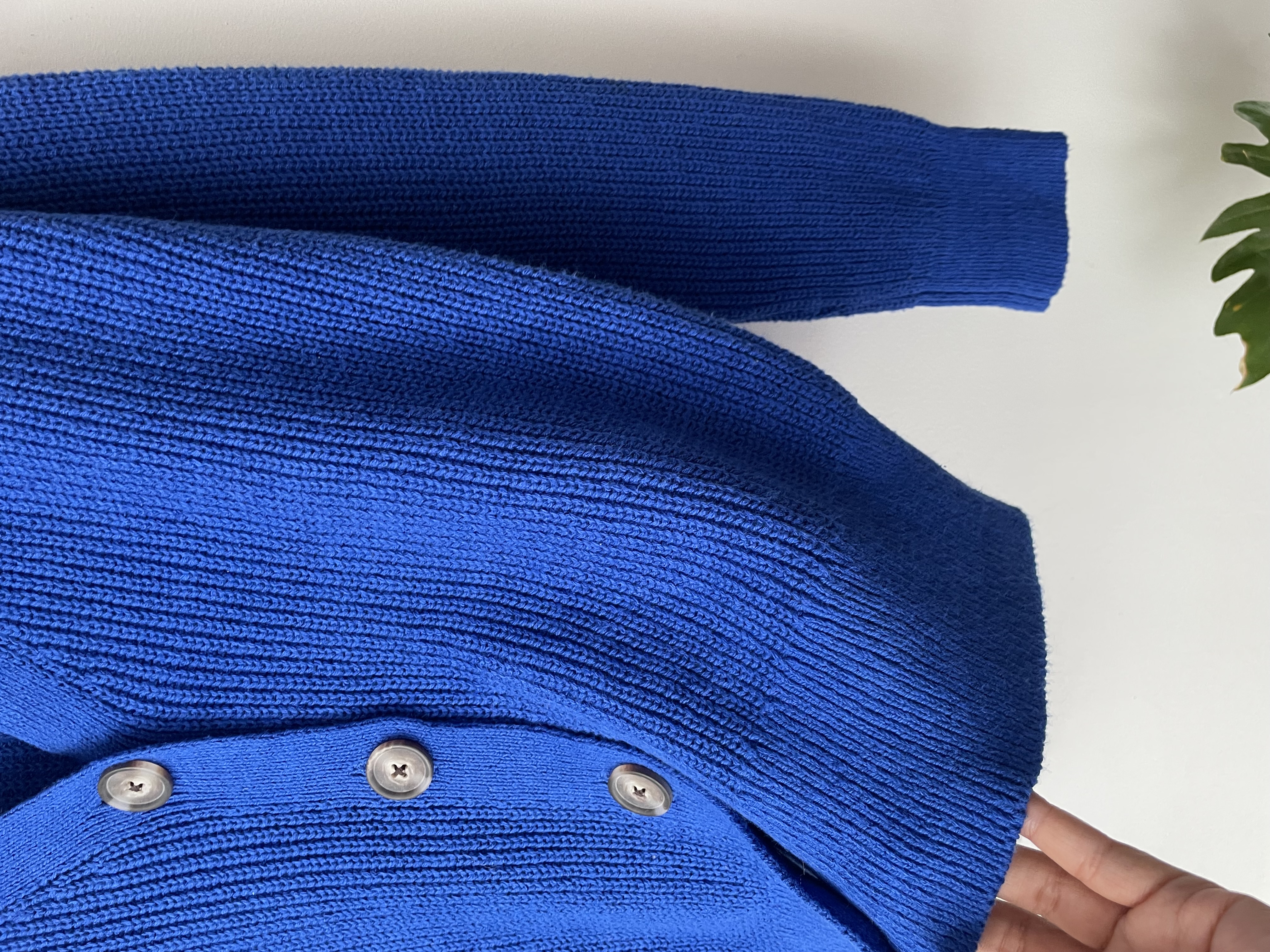 Cardigan azul algodón. Talla: S grande (M) 3