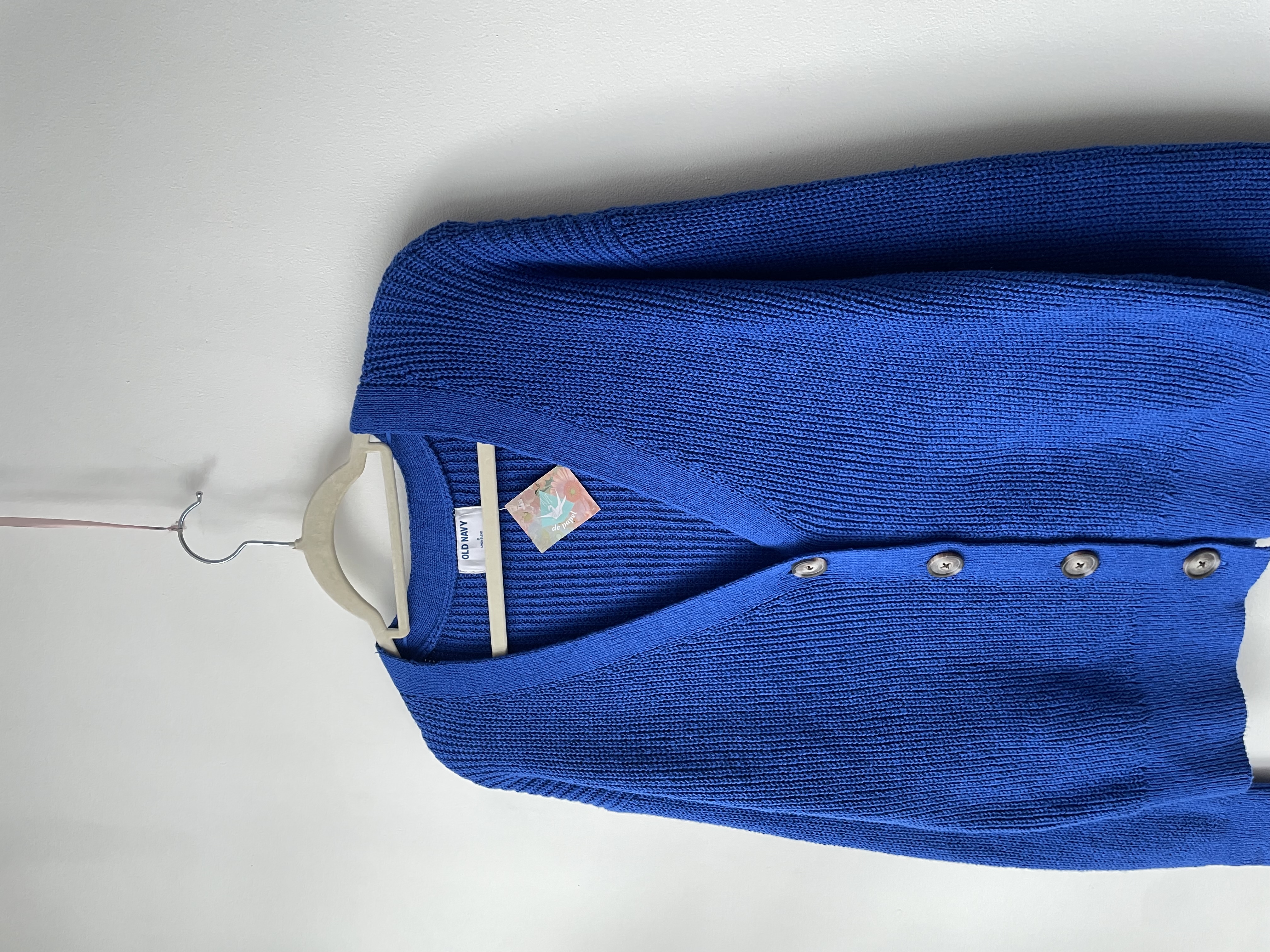 Cardigan azul algodón. Talla: S grande (M) 4