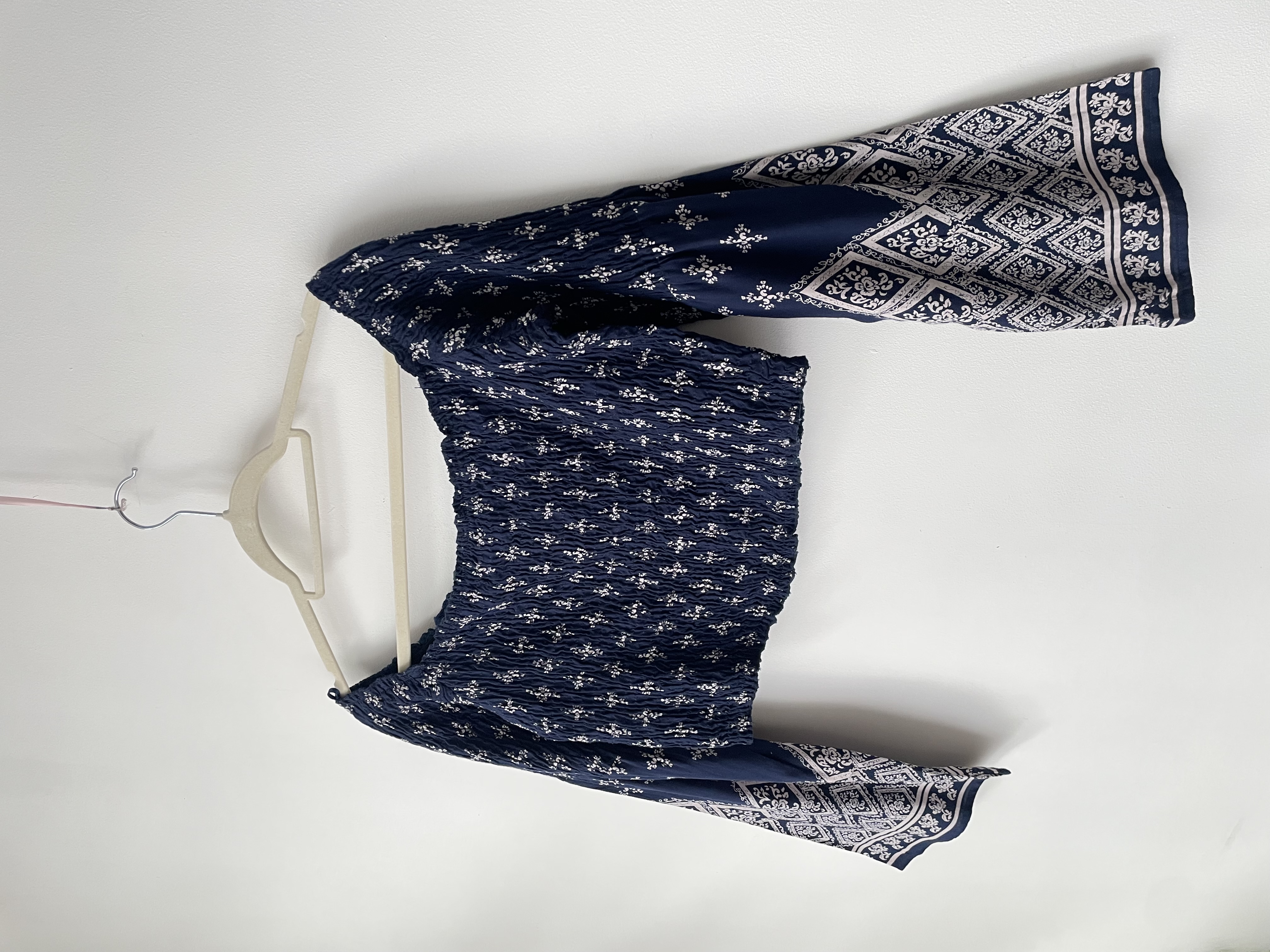 Blusa azul boho. Talla: L 2