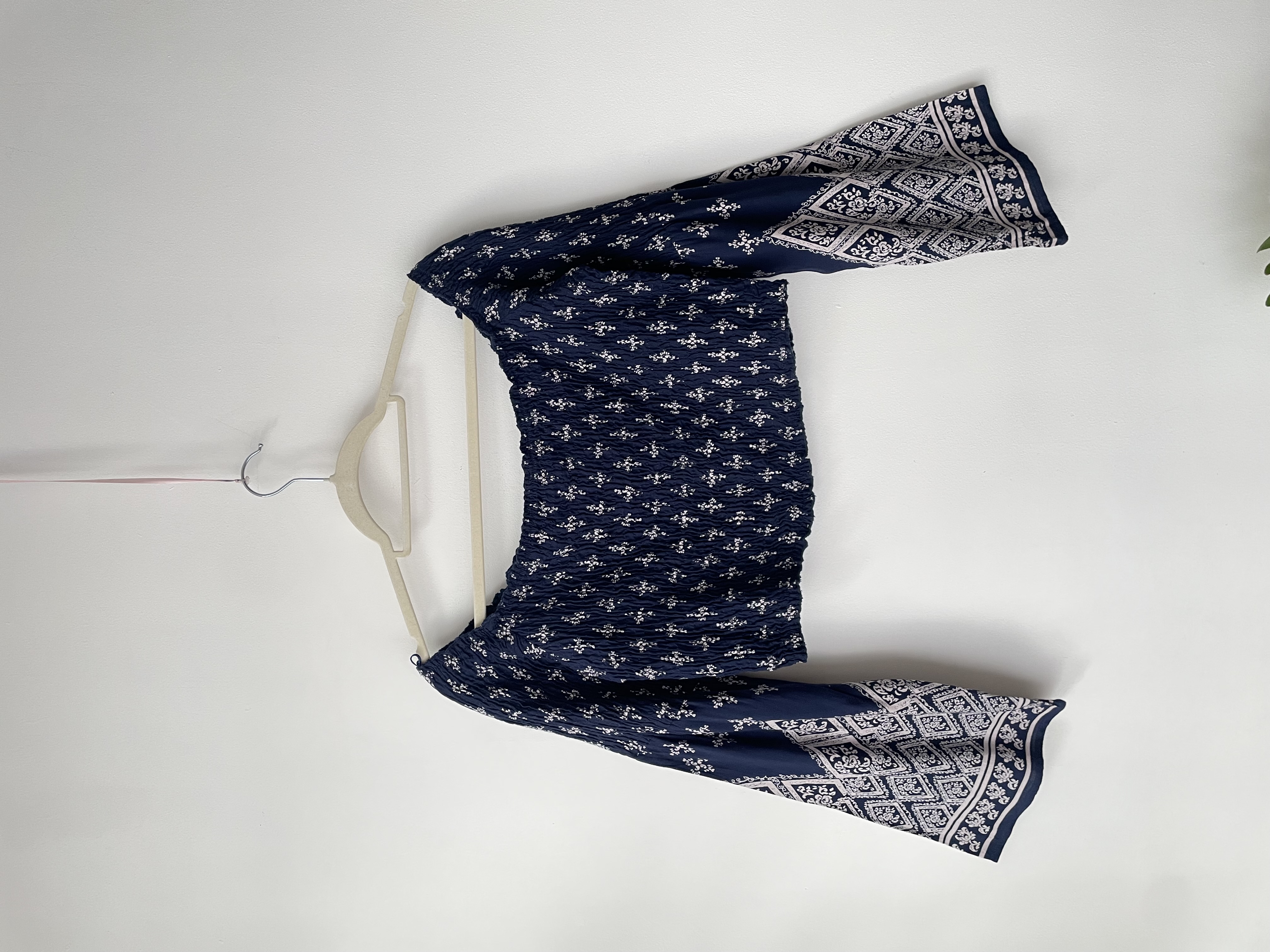 Blusa azul boho. Talla: L 1