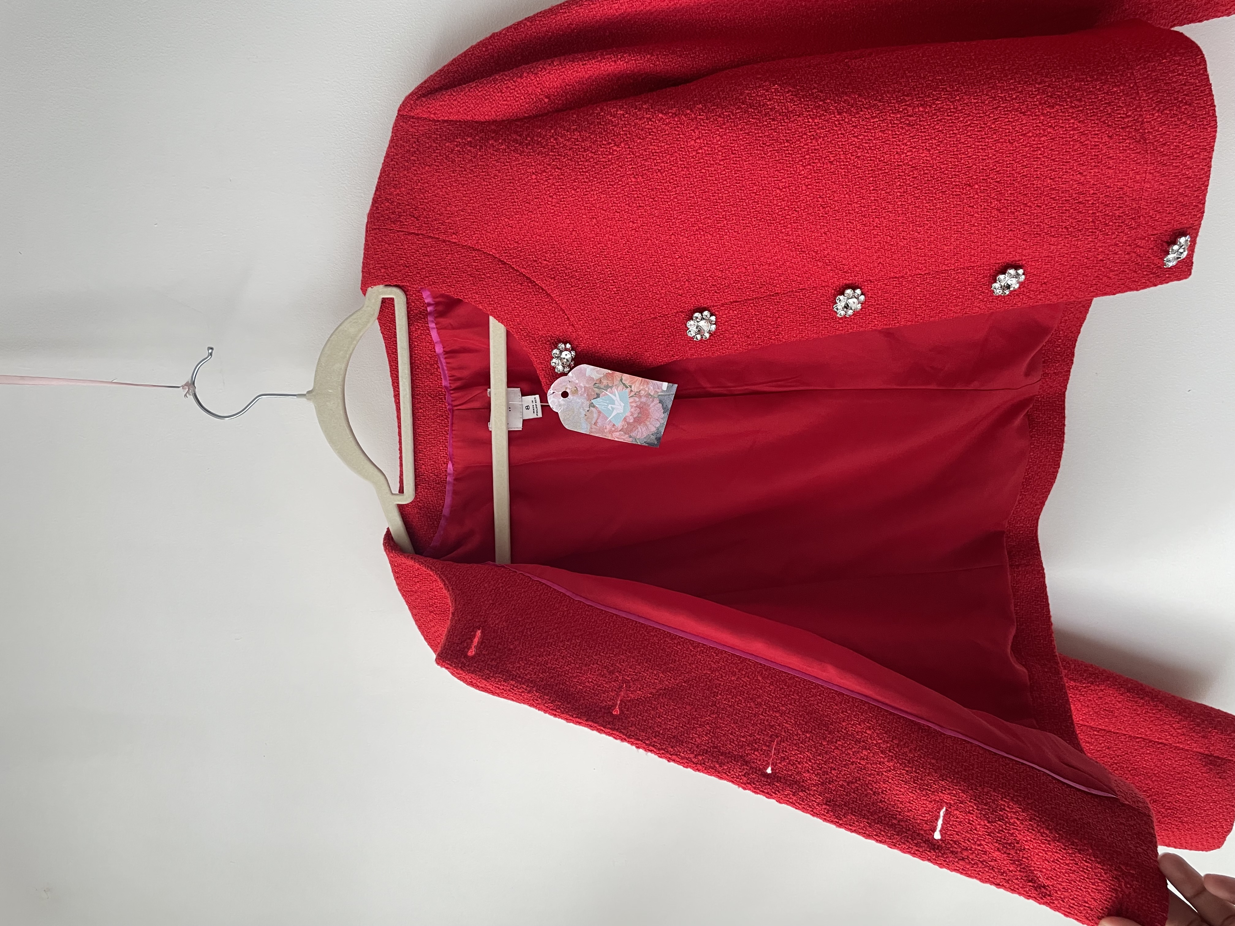 Chaqueta tweed roja. Talla: 8 (38)  4