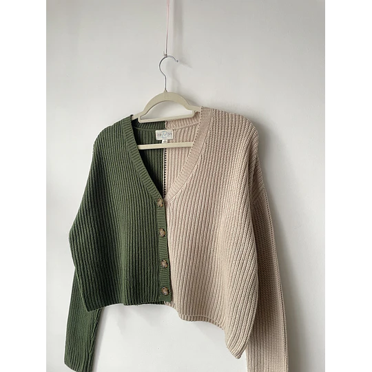 Cardigan bicolor. Talla: S holgado (m)