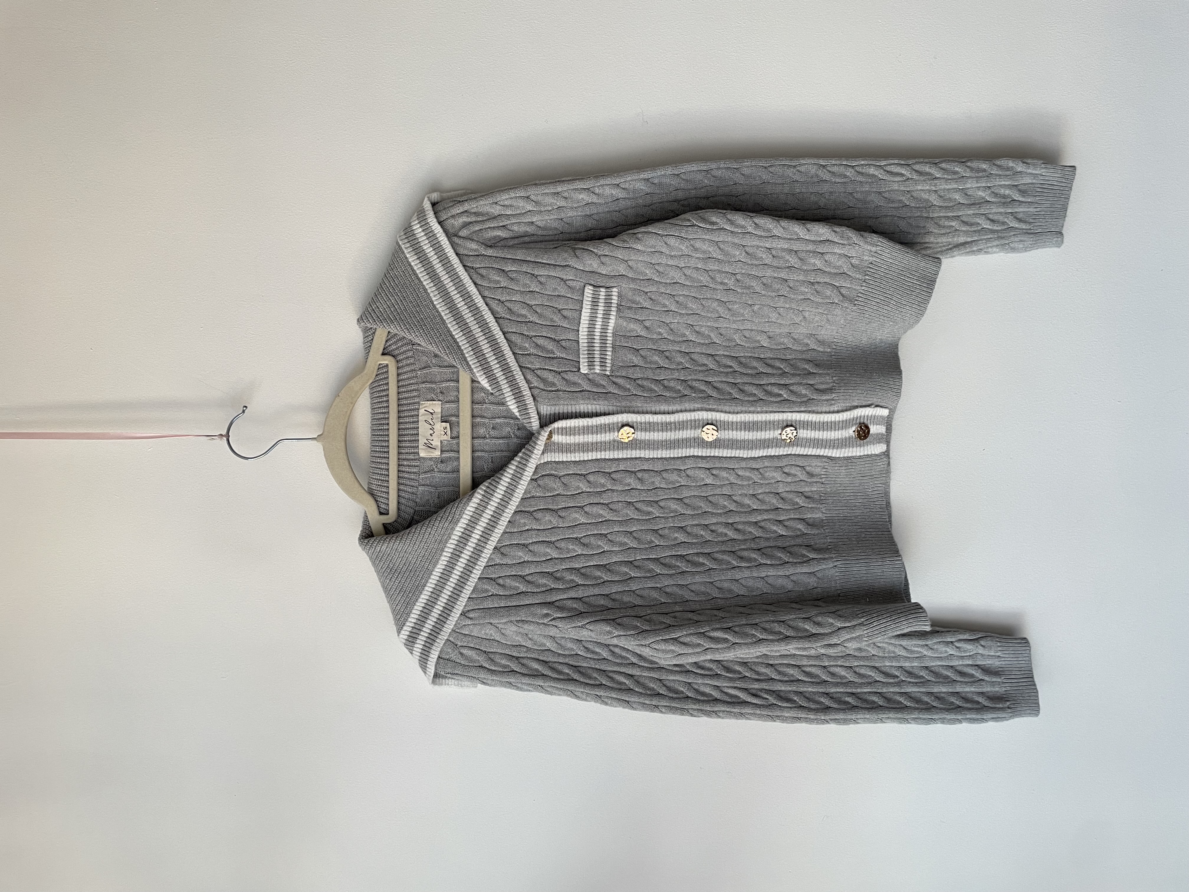 Cárdigan marinero gris. Talla: XS 1