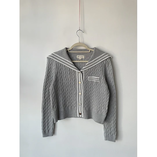 Cárdigan marinero gris. Talla: XS