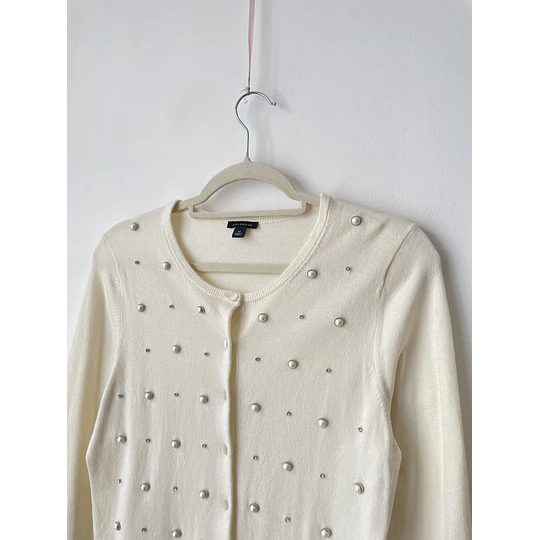 Cardigan perlas. Talla: M
