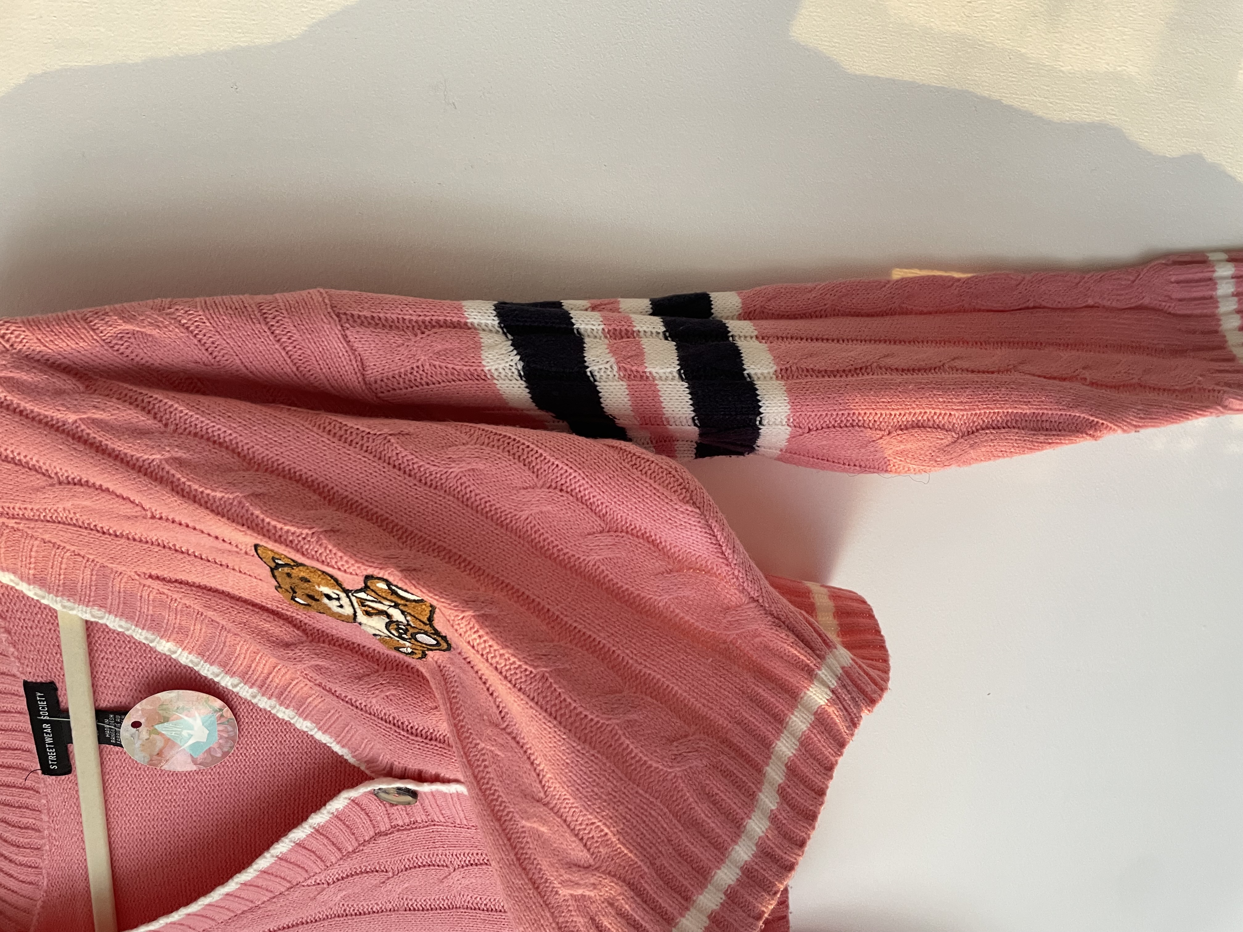 Cárdigan rosa. Talla. s 3