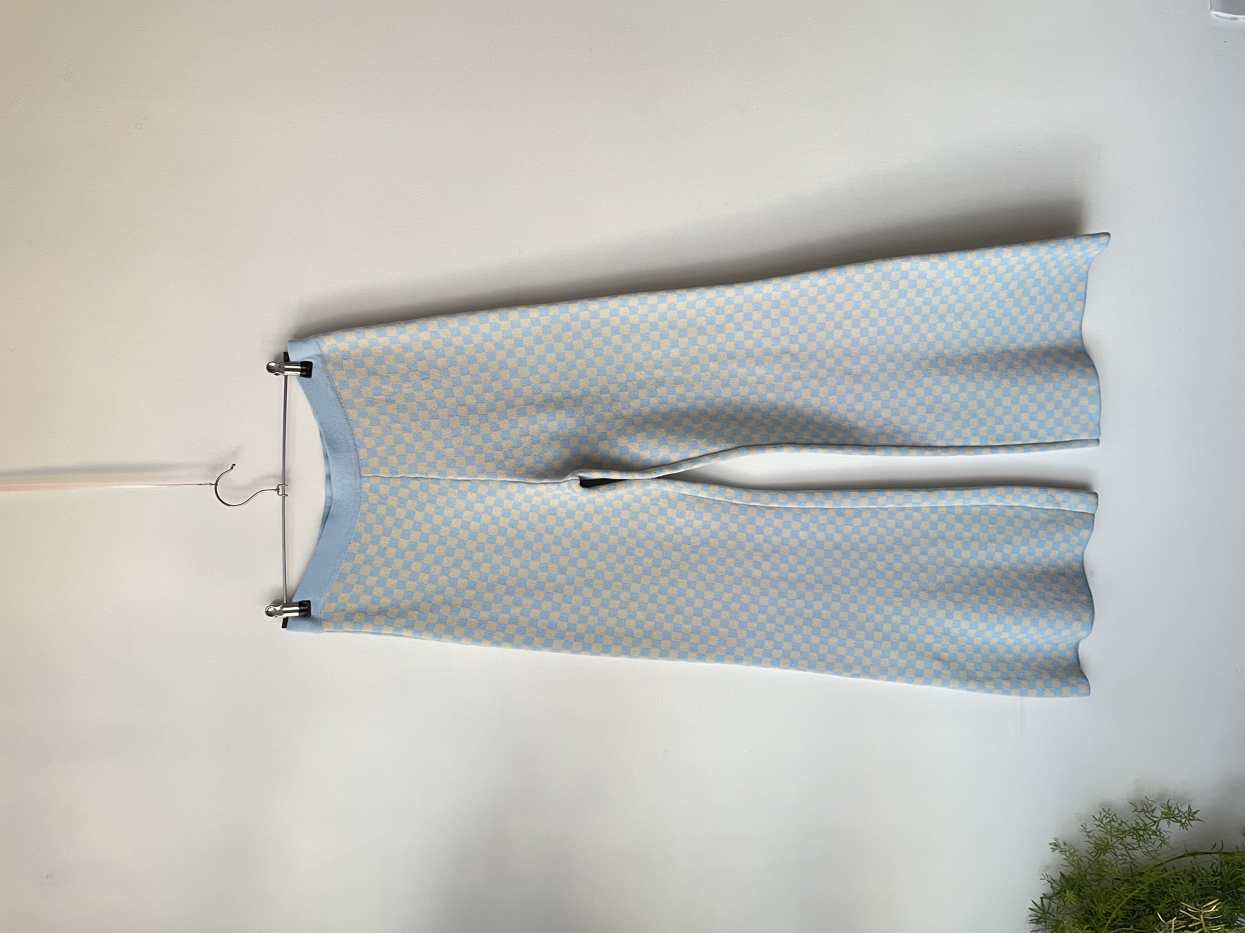 Pants ajedrez celeste. Talla: L 1
