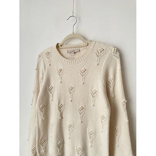 Sweater crema. Talla: S holgado (M)