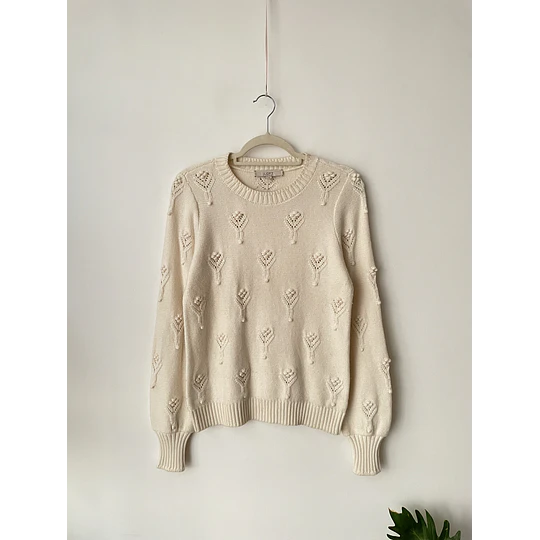 Sweater crema. Talla: S holgado (M)