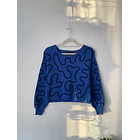 Sweater azul líneas. Talla: S 1