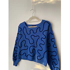 Sweater azul líneas. Talla: S 2