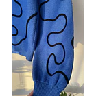 Sweater azul líneas. Talla: S 4