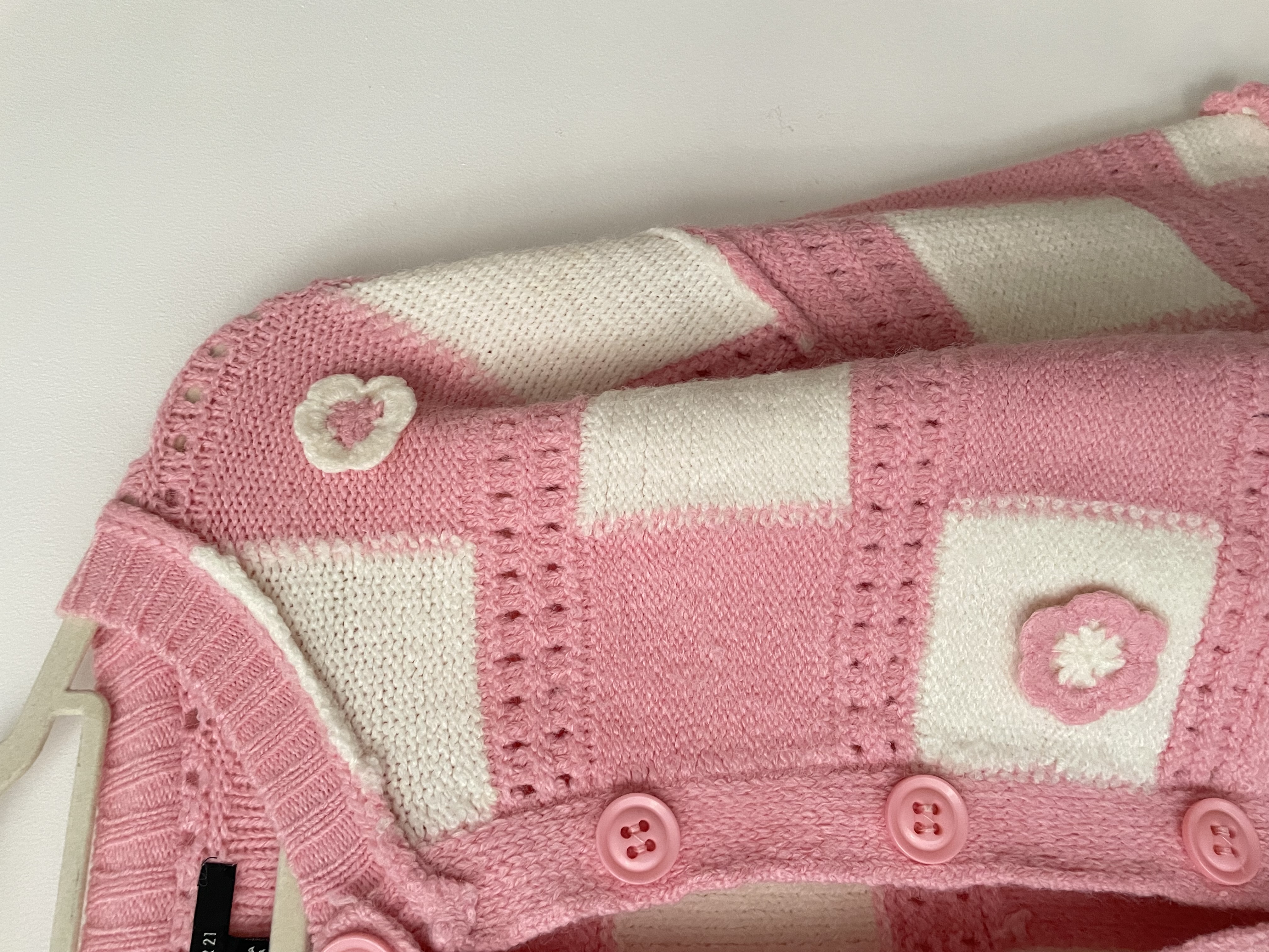 Cardigan rosa. Talla: S holgado 2