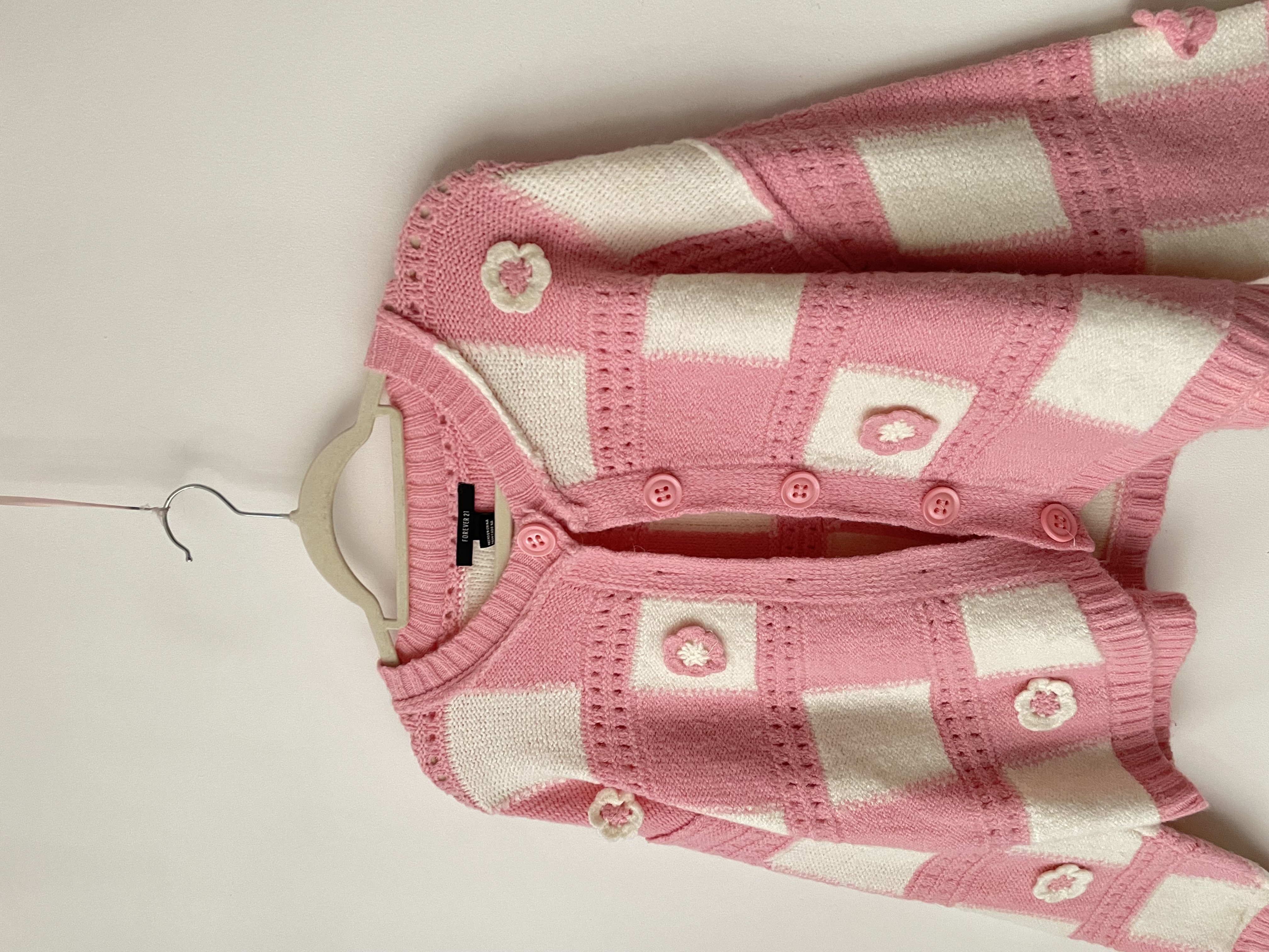 Cardigan rosa. Talla: S holgado 3