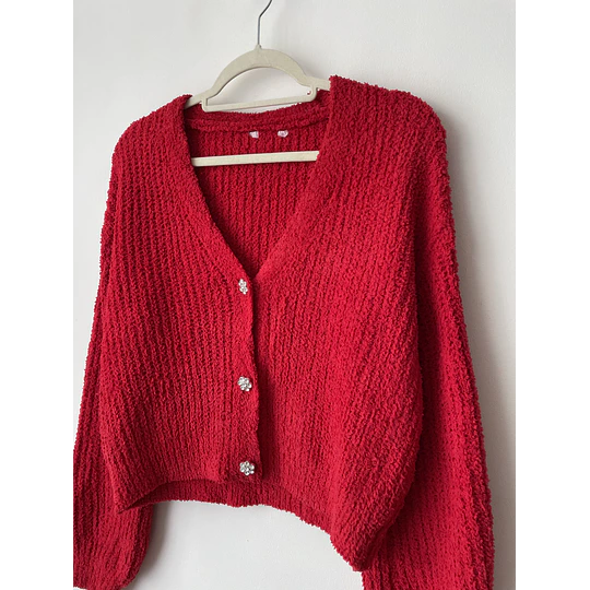 Cardigan rojo. Talla: M