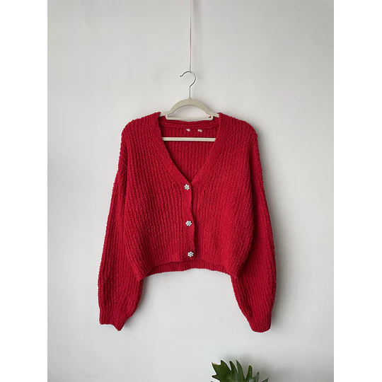 Cardigan rojo. Talla: M