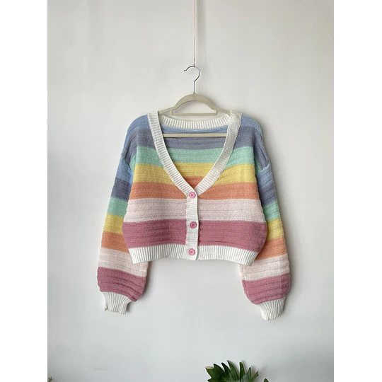 Cardigan arcoíris. Talla; M/L