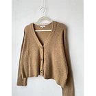 Cárdigan camel lana/alpaca. Talla: M oversized 2