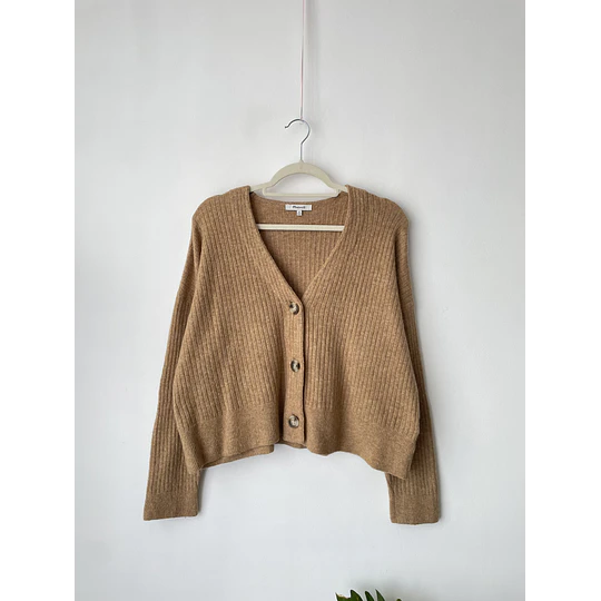 Cárdigan camel lana/alpaca. Talla: M oversized