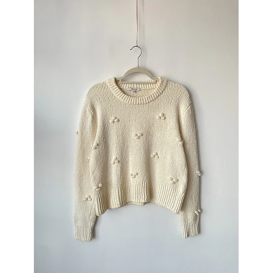 Sweater pompones. Talla: S holgado