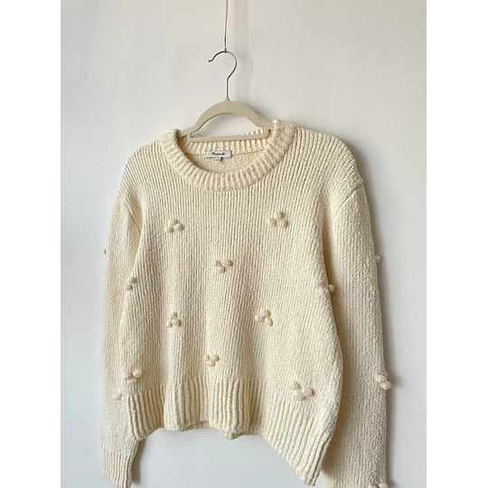 Sweater pompones. Talla: S holgado