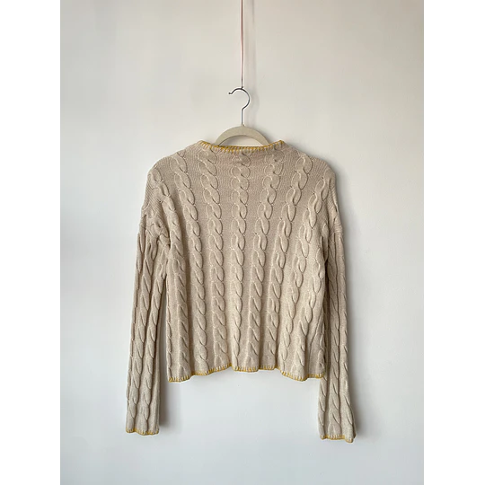 Sweater camel algodón y cachemira. Talla: S