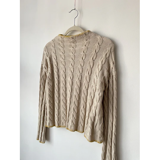 Sweater camel algodón y cachemira. Talla: S