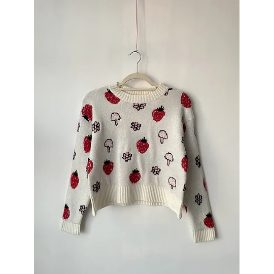 Sweater frutillas. Talla: S