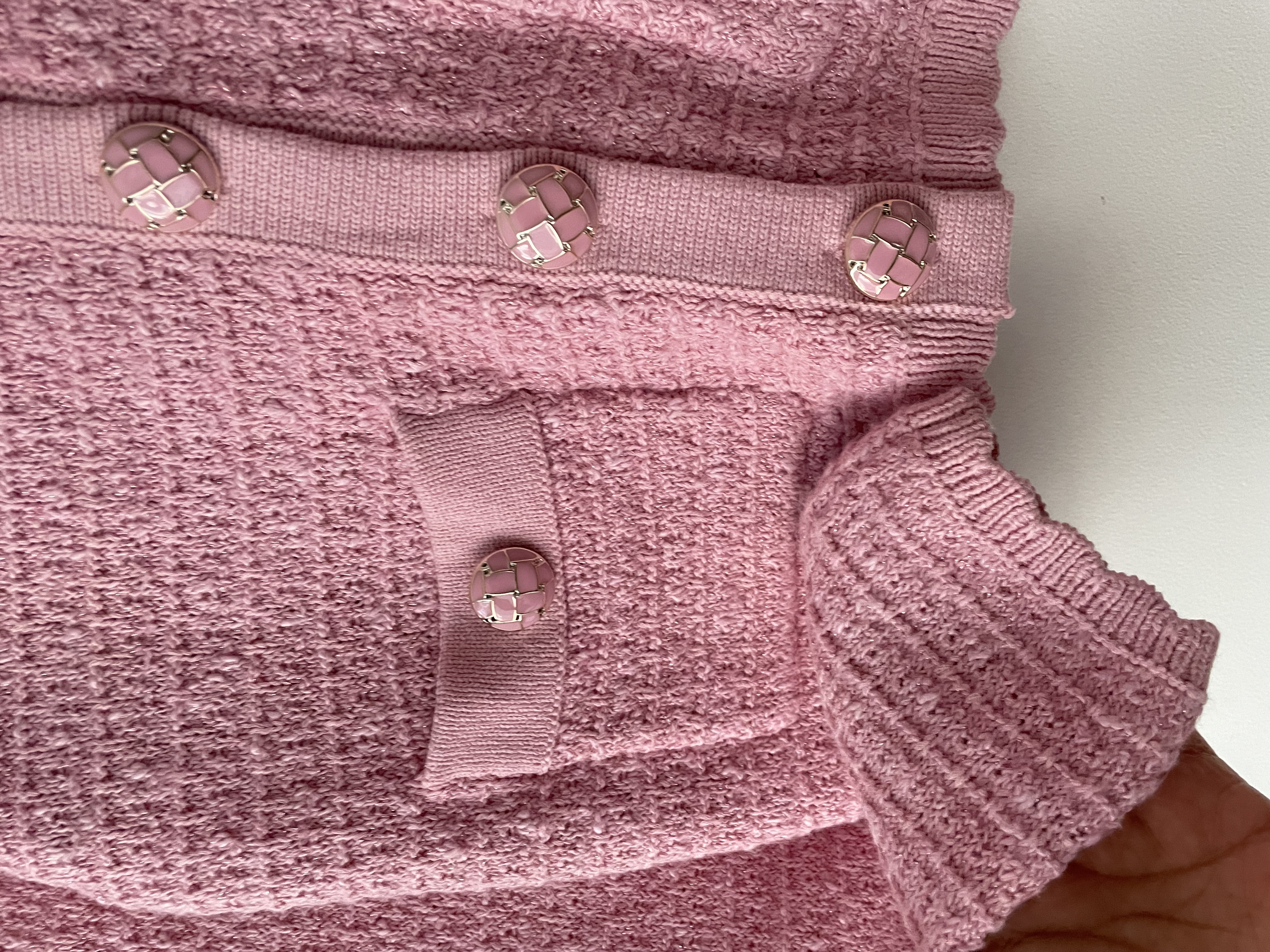 Cardigan Tweed rosa. Talla: S 2