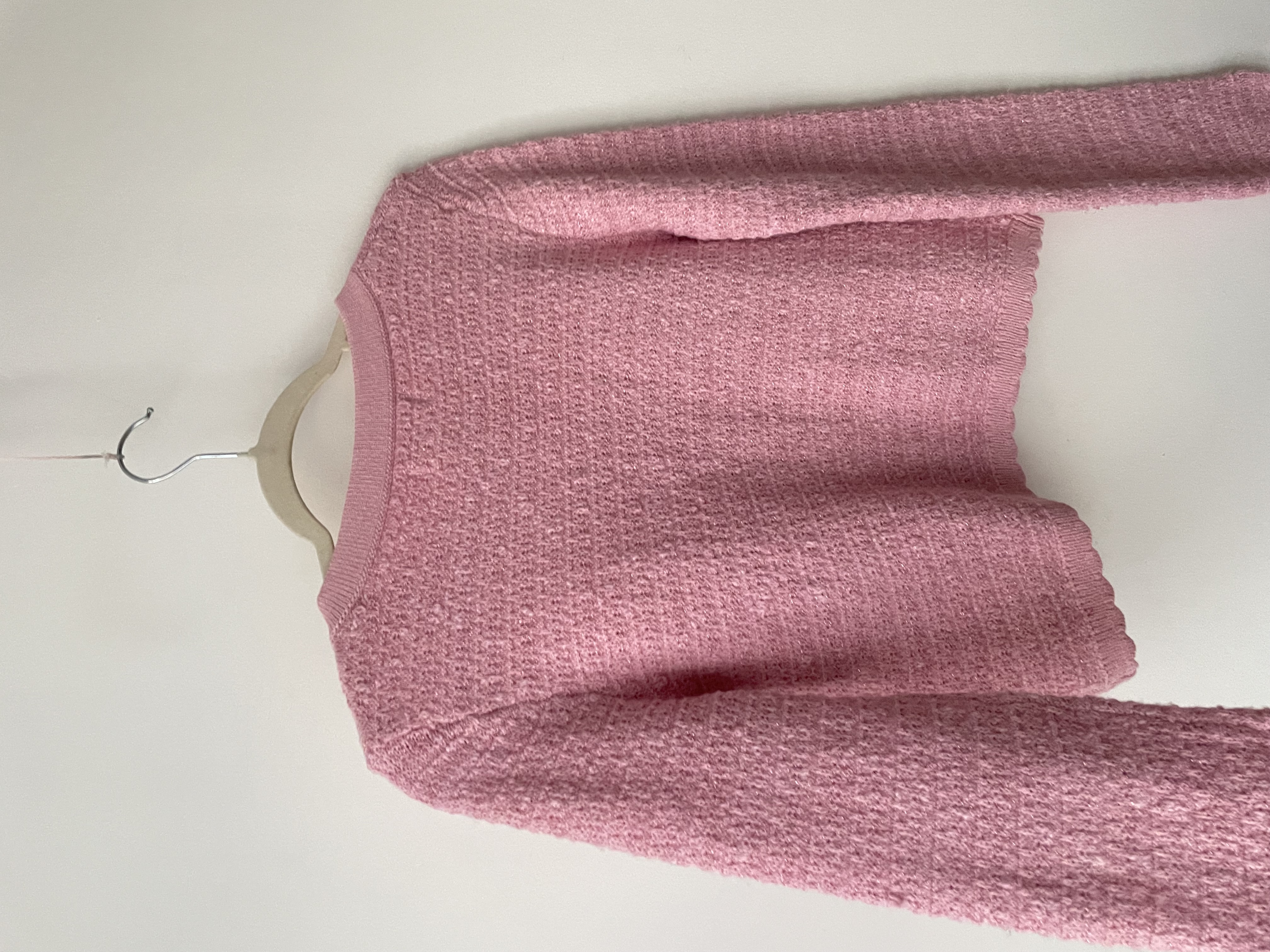 Cardigan Tweed rosa. Talla: S 3