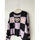 Sweater ajedrez morado. Talla: M (L)  2