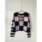 Sweater ajedrez morado. Talla: M (L)  1