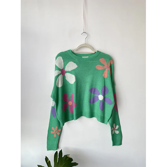 Sweater flores. Talla: L