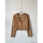 Chaqueta punto camel. Talla: M 1