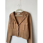 Chaqueta punto camel. Talla: M 4