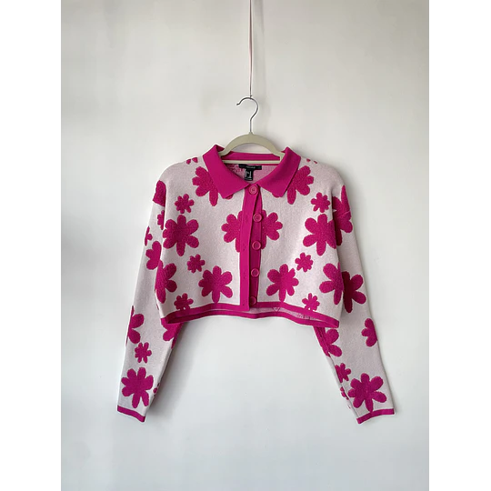 Cardigan flores. Talla: M