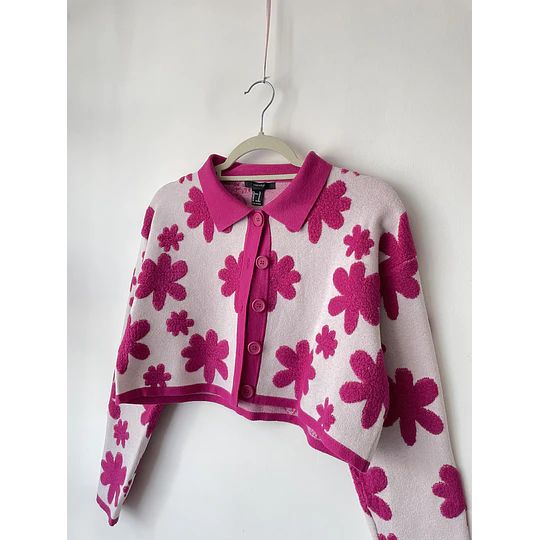 Cardigan flores. Talla: M