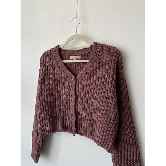 Cardigan malva. Talla: L 