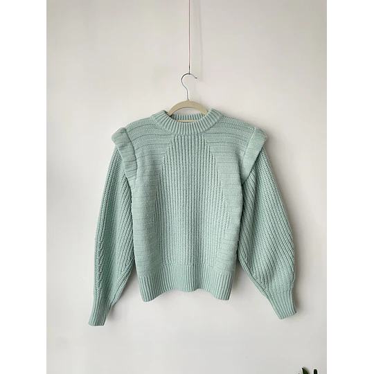 Sweater verde agua. Talla: 34 oversized (S/M)
