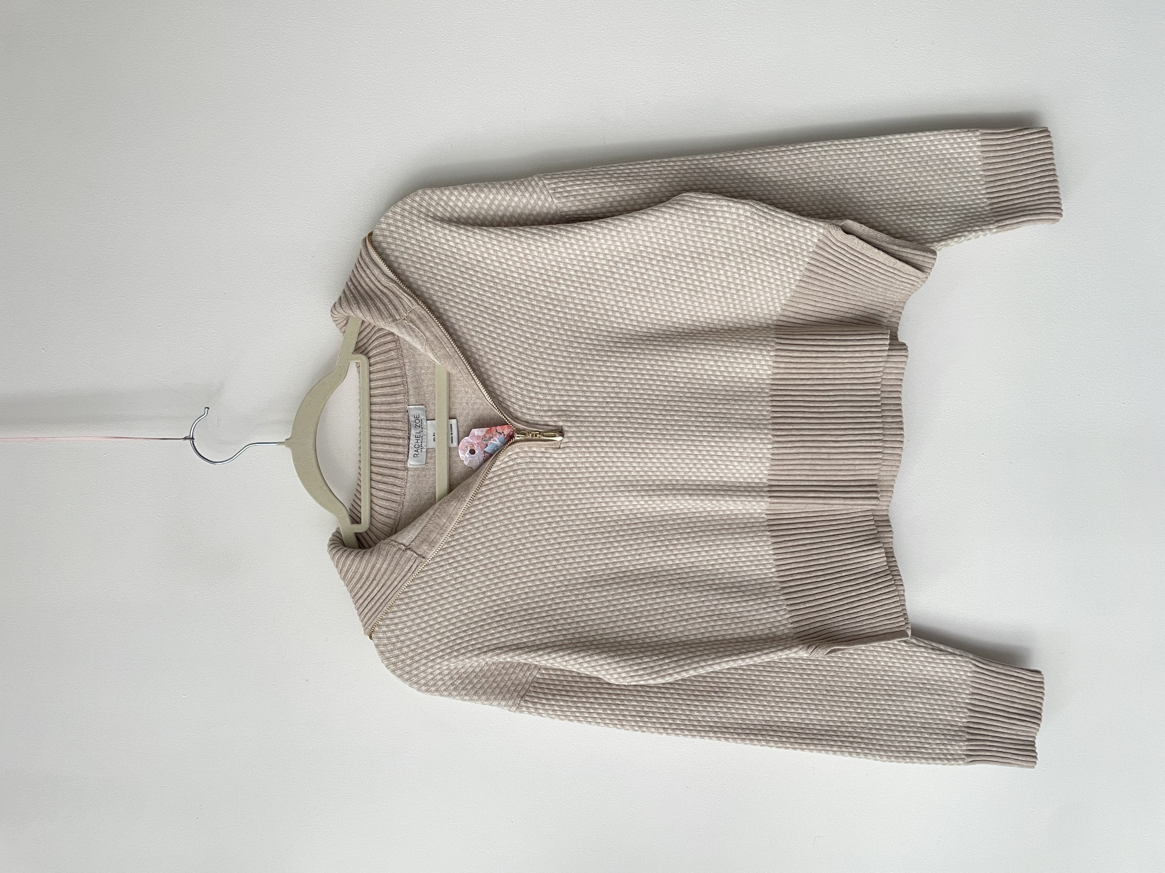 Sweater cierre beige. Talla: XS 1
