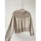 Sweater cierre beige. Talla: XS 4