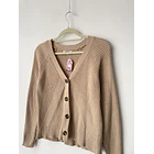 Cardigan camel líneas. Talla: M 2