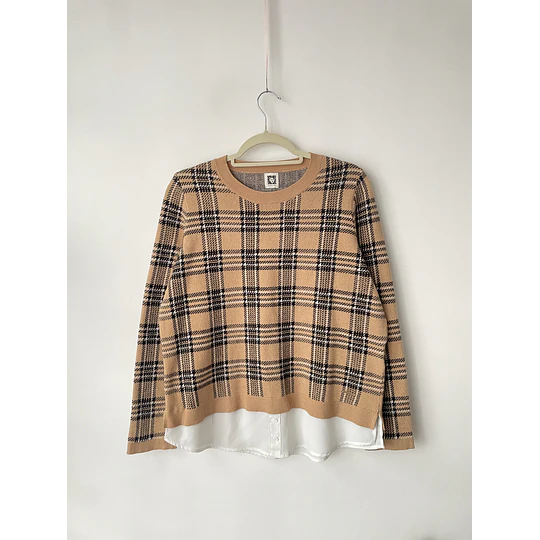 Sweater tartán. Talla: M