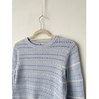 Sweater calado celeste. Talla: S  2